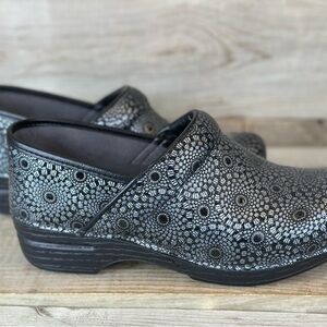Dansko Black Mules with Perforated Design